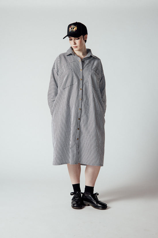 Image Title Striped Shirt Dress